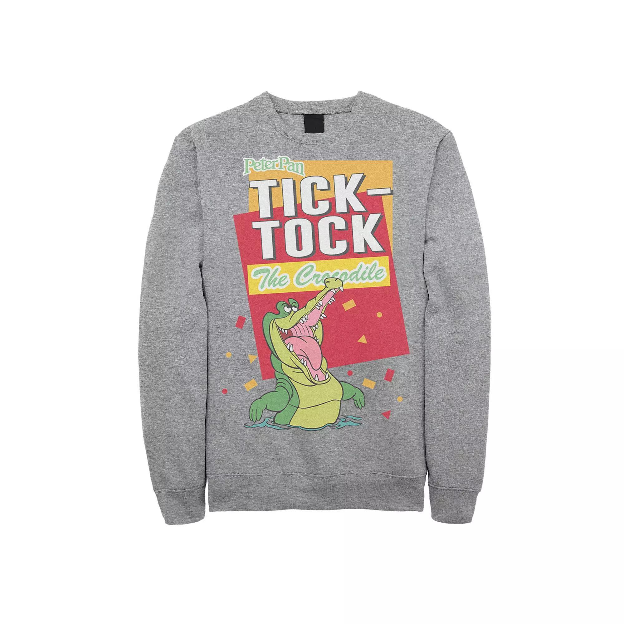 Disney's Peter Pan Tick-Tock The Crocodile Men's Poster Sweatshirt, Size: Large, Athletic Grey Product Image