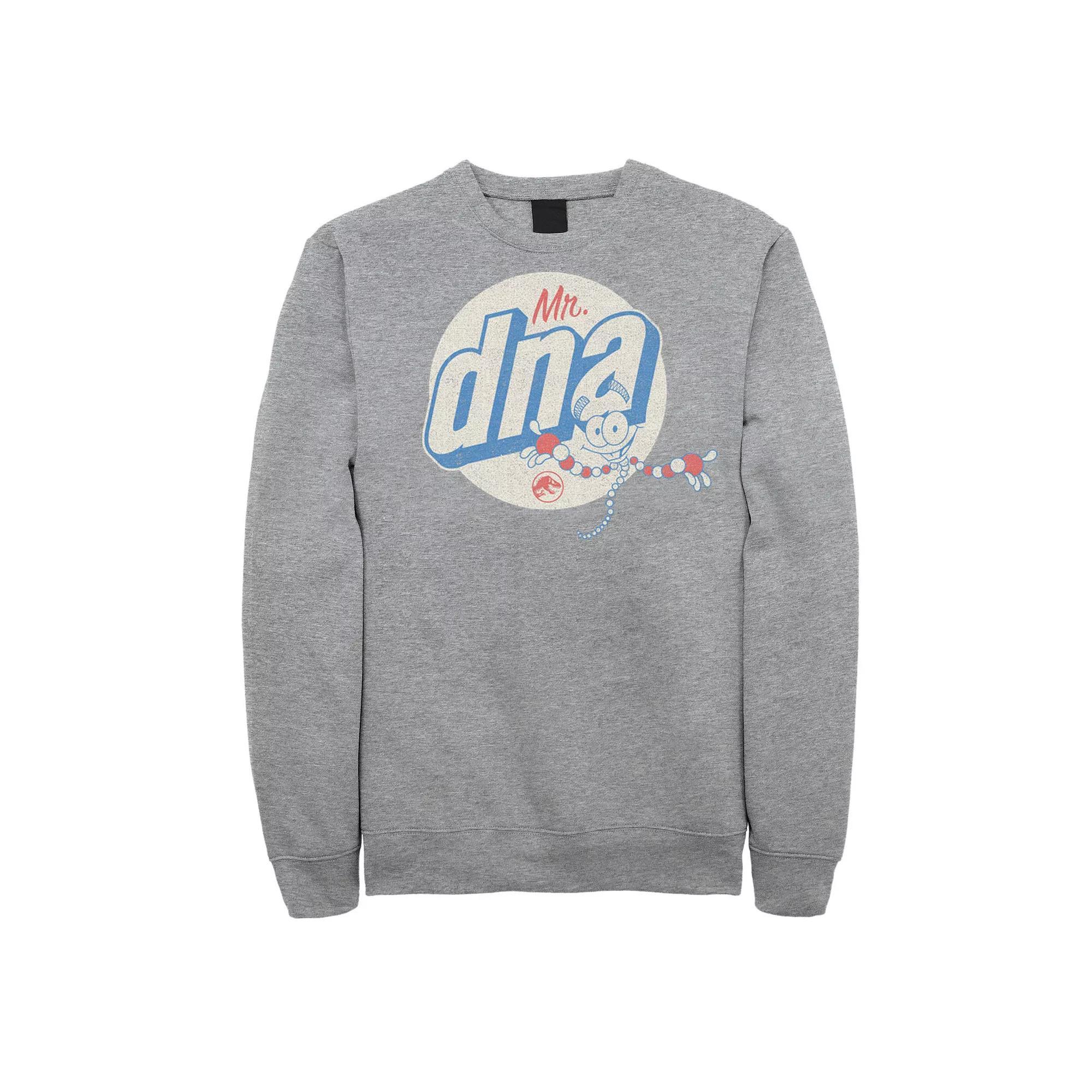 Men's Jurassic World Vintage Mr. DNA Logo Sweatshirt, Size: Small, Athletic Grey Product Image