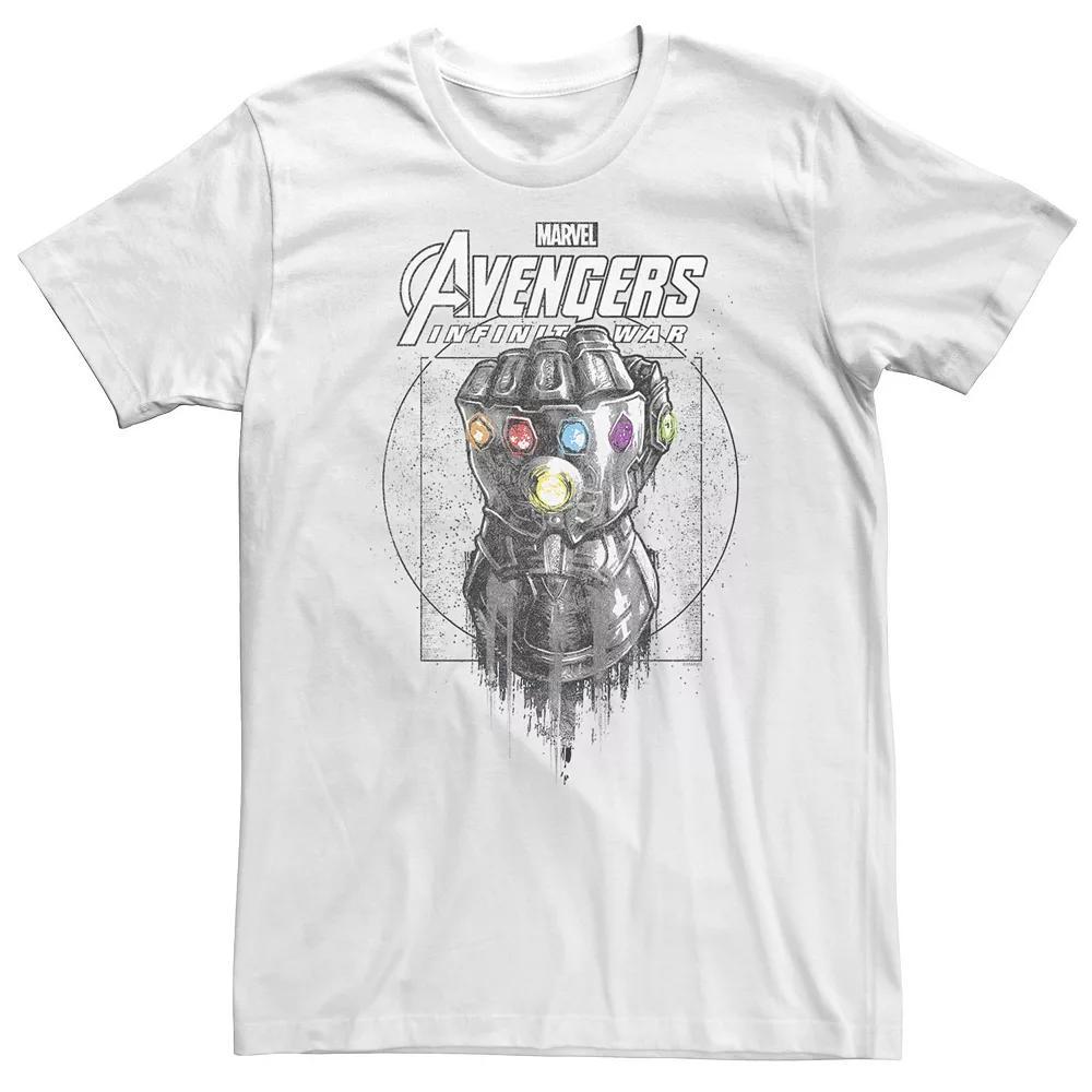 Big & Tall Marvel Infinity War Geo Gauntlet Sketch Tee, Men's, Size: 3XL Tall, White Product Image