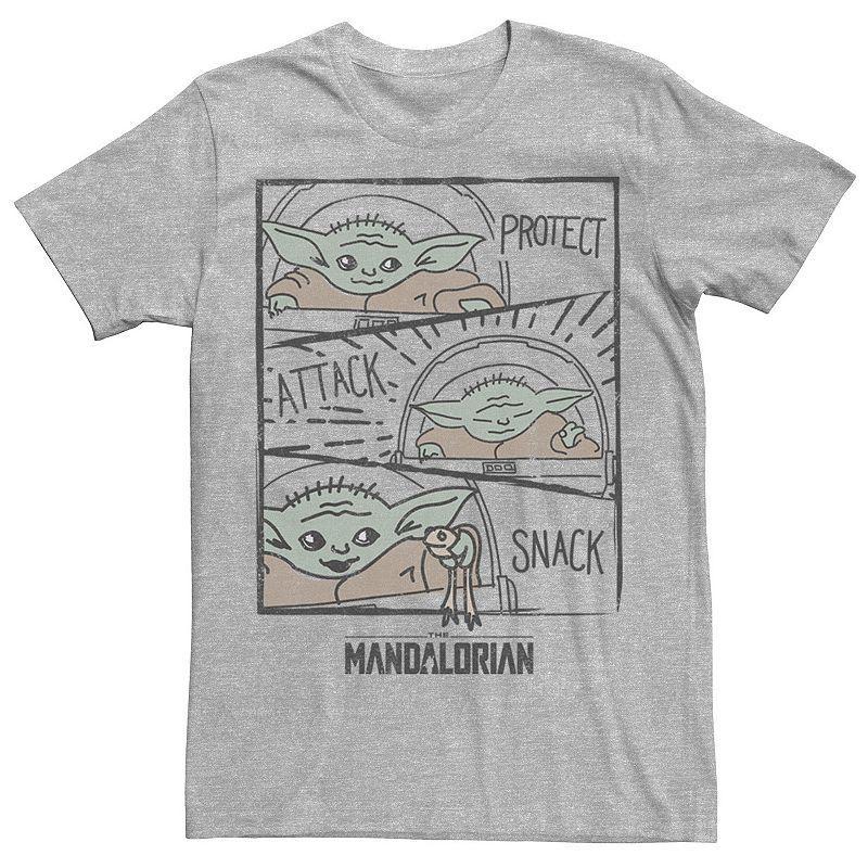 Men's Star Wars The Mandalorian The Child Protect Attack Snack Tee, Size: Medium, Natural Product Image