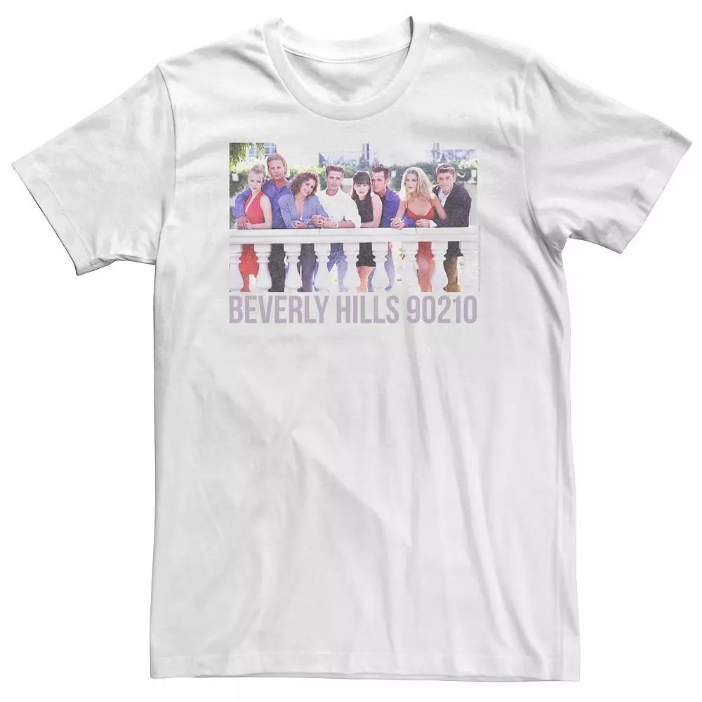 Big & Tall Beverly Hills 90210 Group Shot Fence Line Up Tee, Men's, Size: 3XL, White Product Image