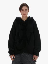 ANCHOR LOGO HOODIE WITH ZIP in black | JW Anderson US  Product Image