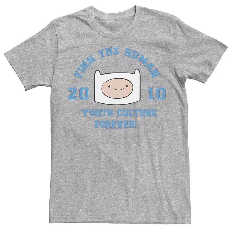 Men's Adventure Time Finn The Human Youth Culture Forever Graphic Tee, Size: 3XL, Athletic Grey Product Image