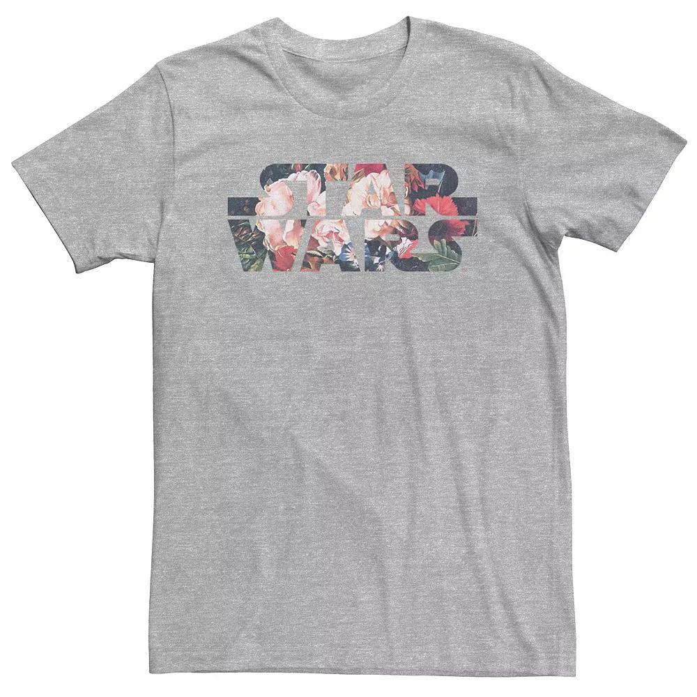 Big & Tall Star Wars Antique Flower Print Logo Tee, Men's, Size: 4XL Tall, Athletic Grey Product Image