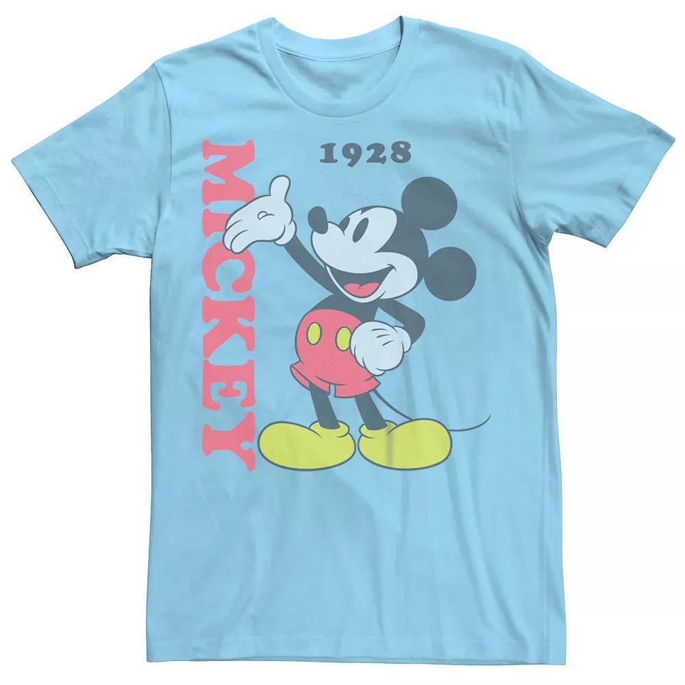 Men's Disney's Mickey Mouse Classic Happy Wave 1928 Tee, Size: Small, Light Blue Product Image