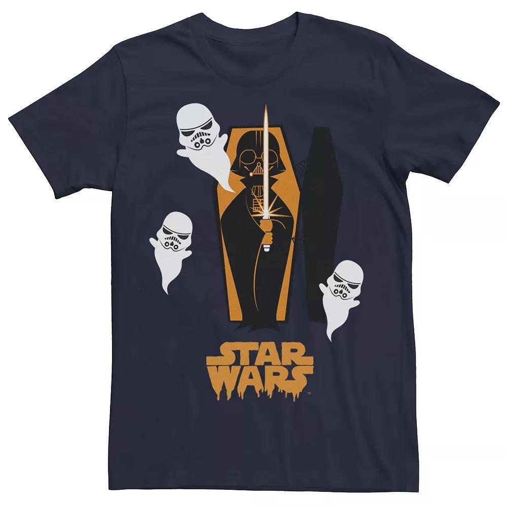 Men's Star Wars Darth Vader Coffin And Trooper Ghosts Tee, Size: 3XL, Blue Product Image