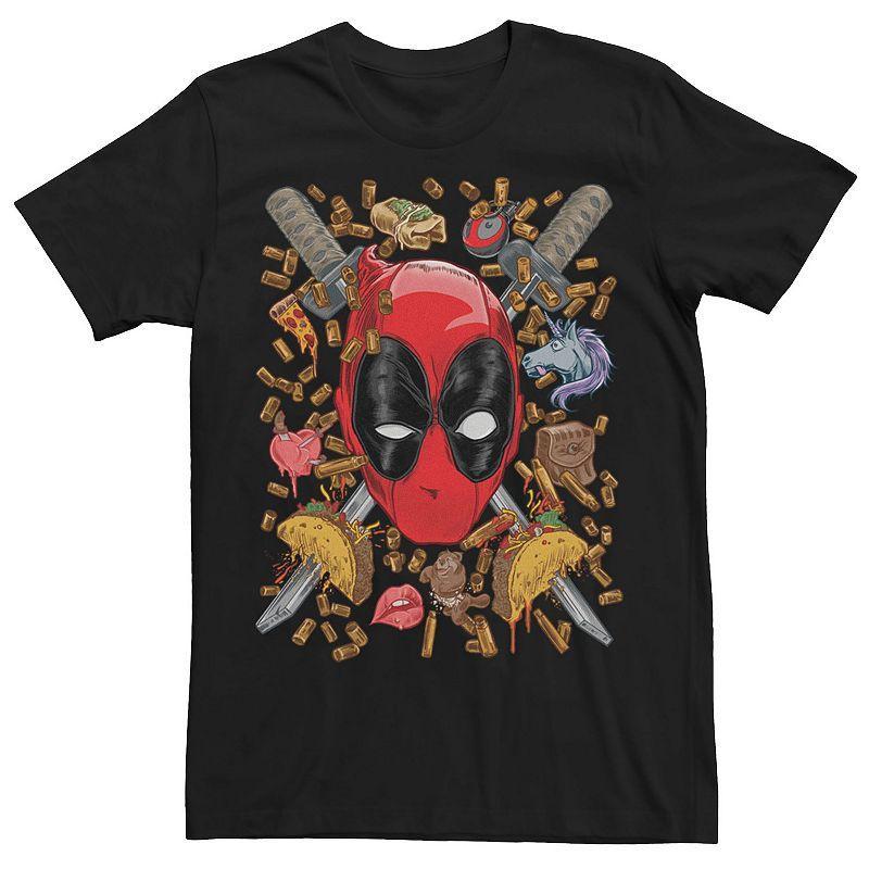 Men's Marvel Deadpool Crossed Swords Favorite Things Tee, Size: Large, Black Product Image