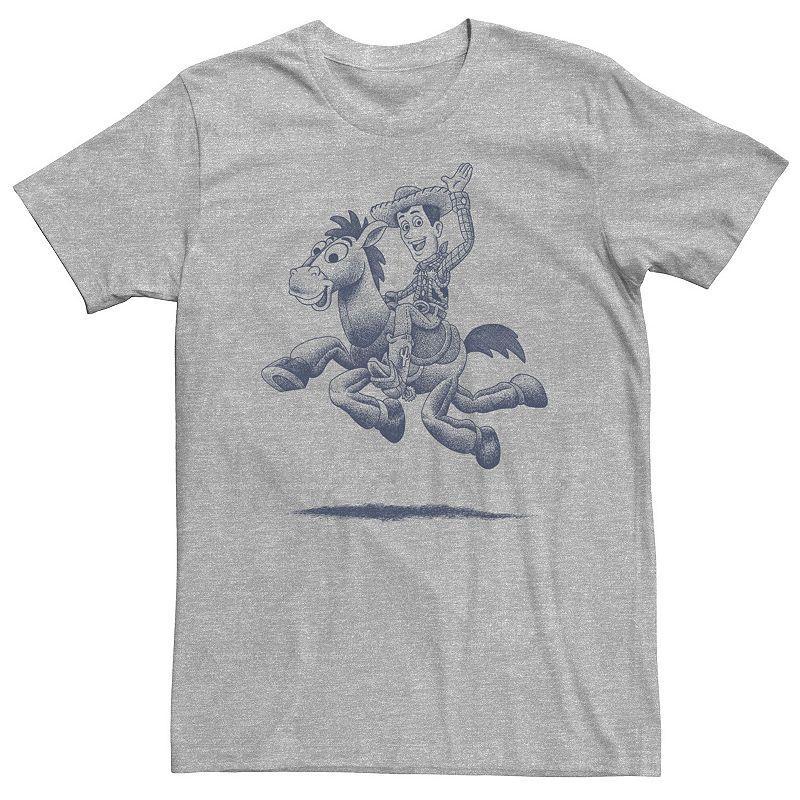 Big & Tall Disney / Pixar Toy Story Woody Bullseye Sketch Tee, Men's, Size: 4XL, Athletic Grey Product Image