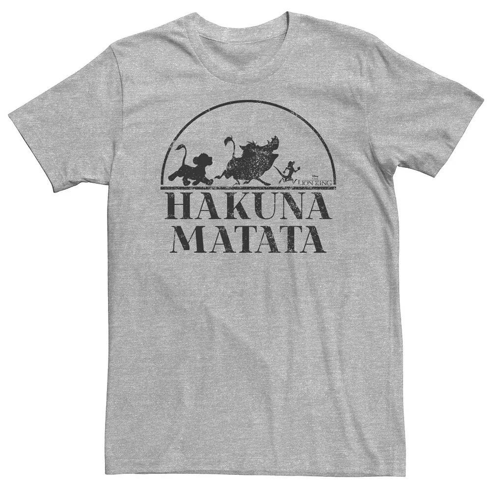 Disney's The Lion King Big & Tall Hakuna Matata Simple Text Tee, Men's, Size: Large Tall, Athletic Grey Product Image