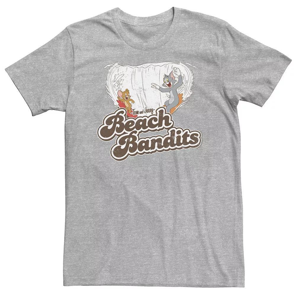 Big & Tall Tom & Jerry Beach Bandits Tee, Men's, Size: 3XL, Athletic Grey Product Image