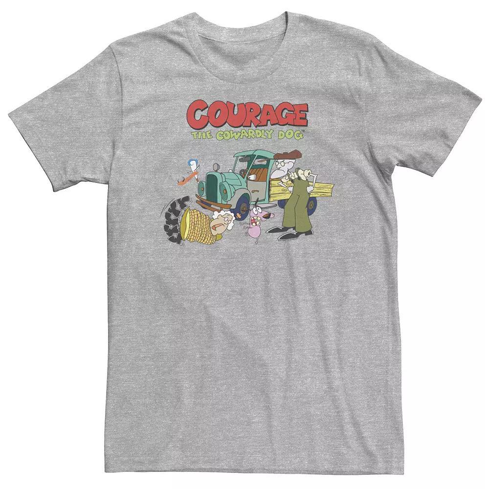 Big & Tall Courage The Cowardly Dog Scene Logo Tee, Men's, Size: 3XL, Athletic Grey Product Image