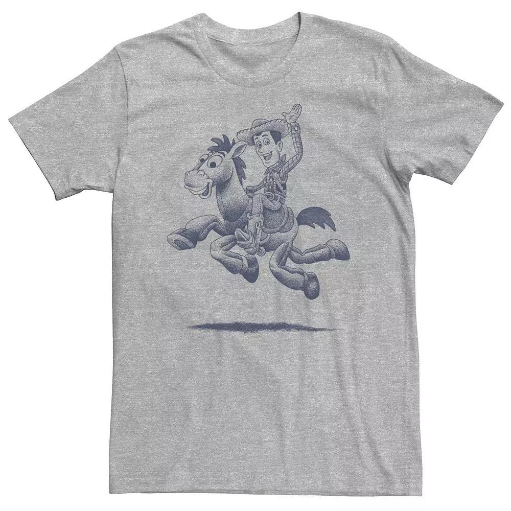 Big & Tall Disney / Pixar Toy Story Woody Bullseye Sketch Tee, Men's, Size: 4XL, Athletic Grey Product Image