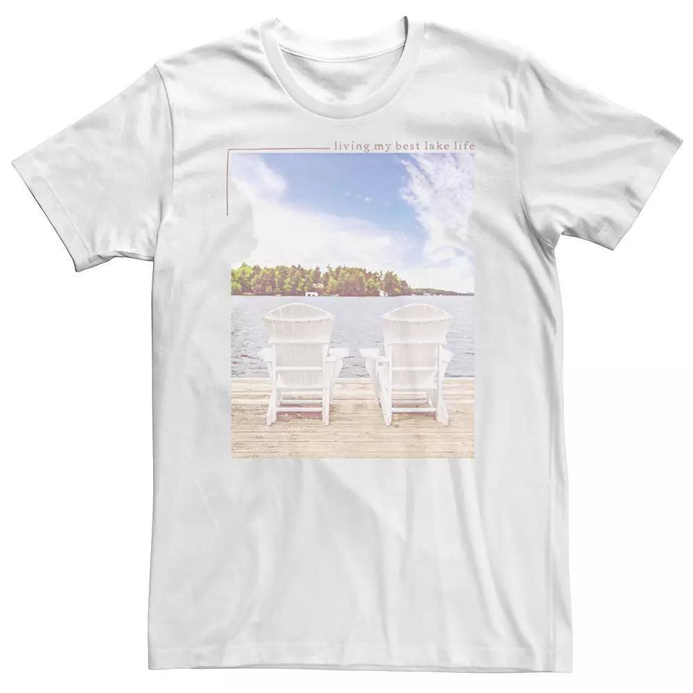 Big & Tall Best Lake Life Outdoor Text Tee, Men's, Size: 4XL Tall, White Product Image