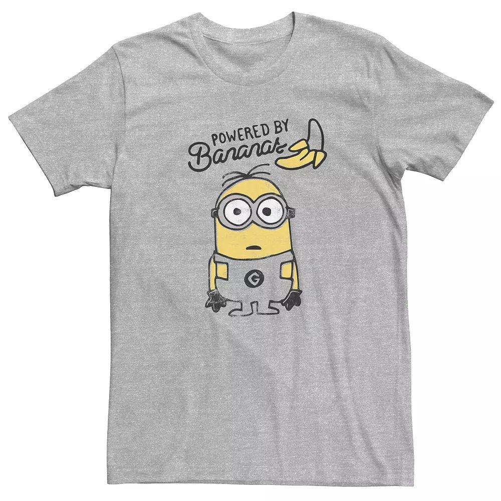 Men's Despicable Me Minion Powered By Bananas Tee, Size: Small, Athletic Grey Product Image