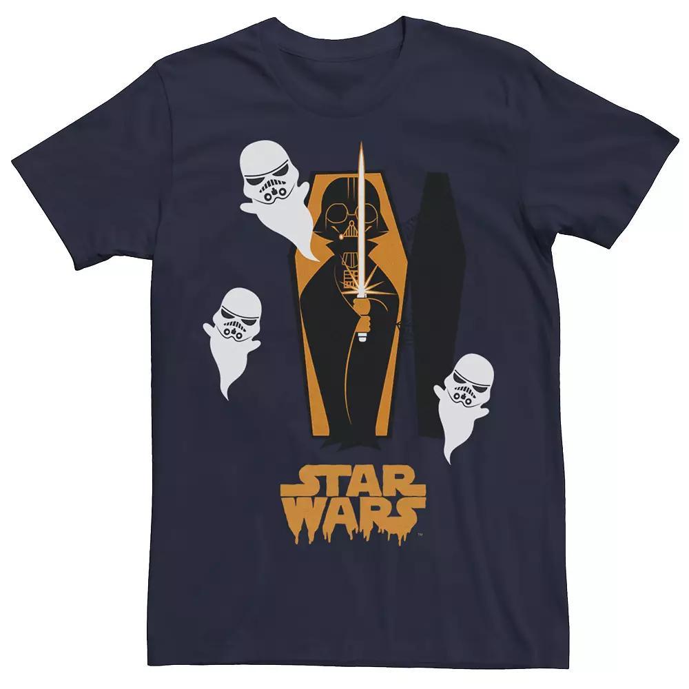 Men's Star Wars Darth Vader Coffin And Trooper Ghosts Tee, Size: 3XL, Blue Product Image
