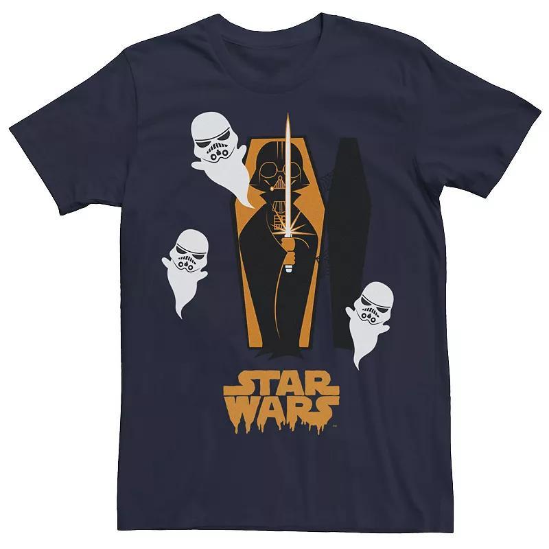 Men's Star Wars Darth Vader Coffin And Trooper Ghosts Tee, Size: 3XL, Blue Product Image