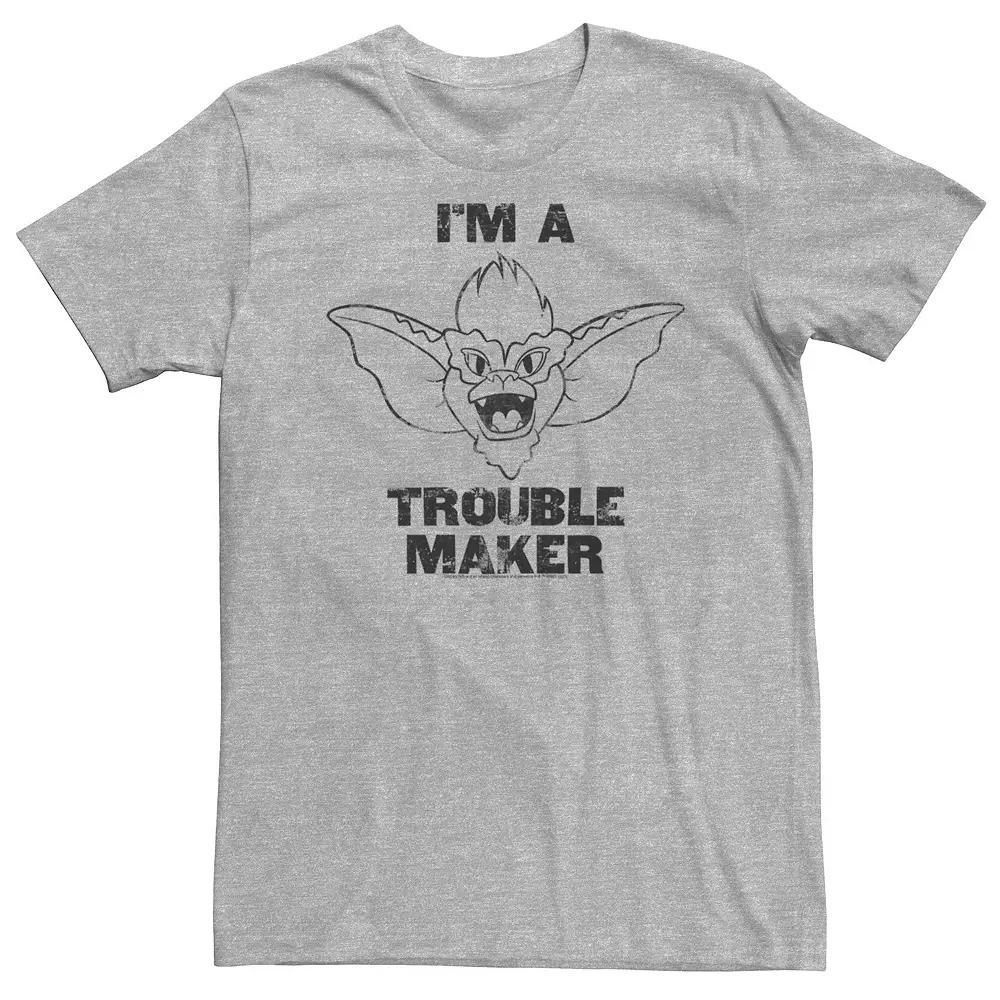Big & Tall Gremlins I'm A Trouble Maker Tee, Men's, Size: 4XL, Athletic Grey Product Image