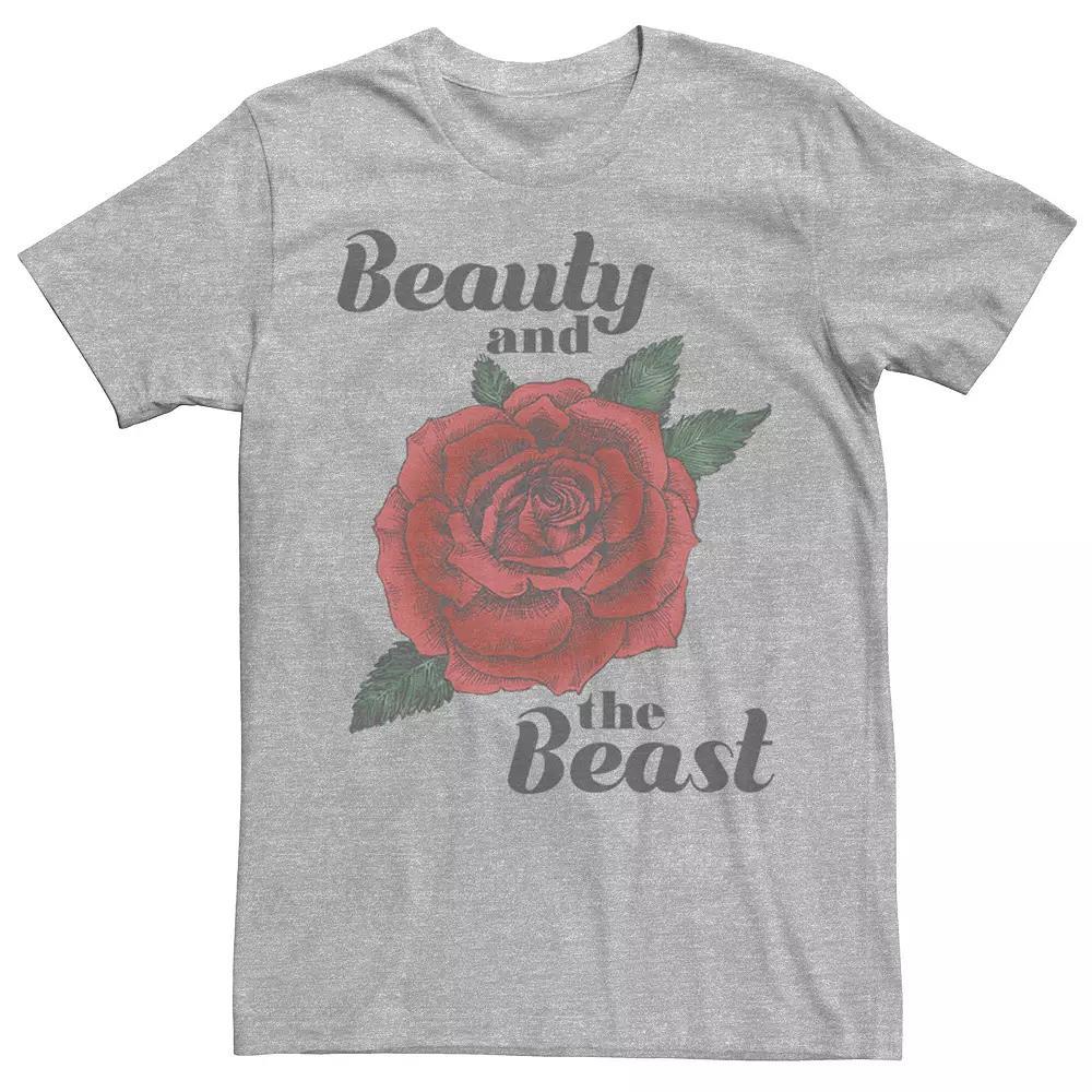 Mens Beauty and the Beast Rose Tee Athletic Grey Product Image