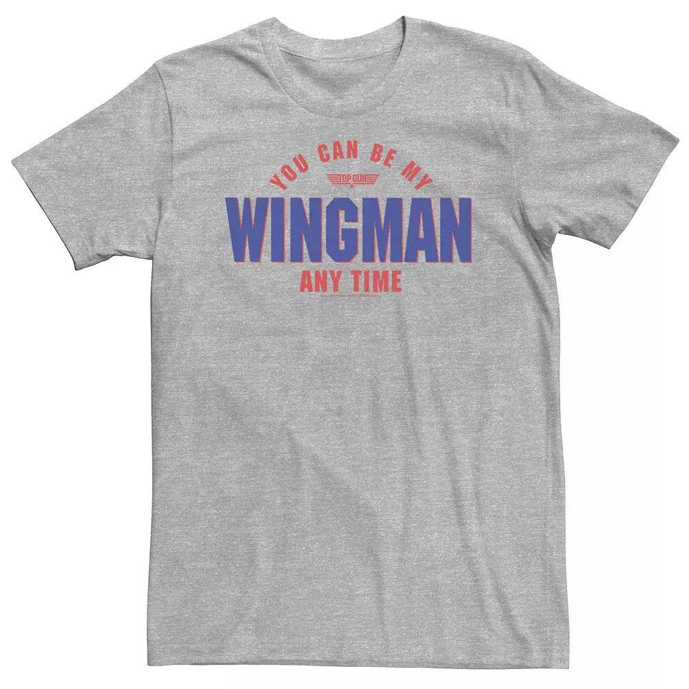 Big & Tall Top Gun "You Can Be My Wingman Any Time" Graphic Tee, Men's, Size: 4XLT, Athletic Grey Product Image