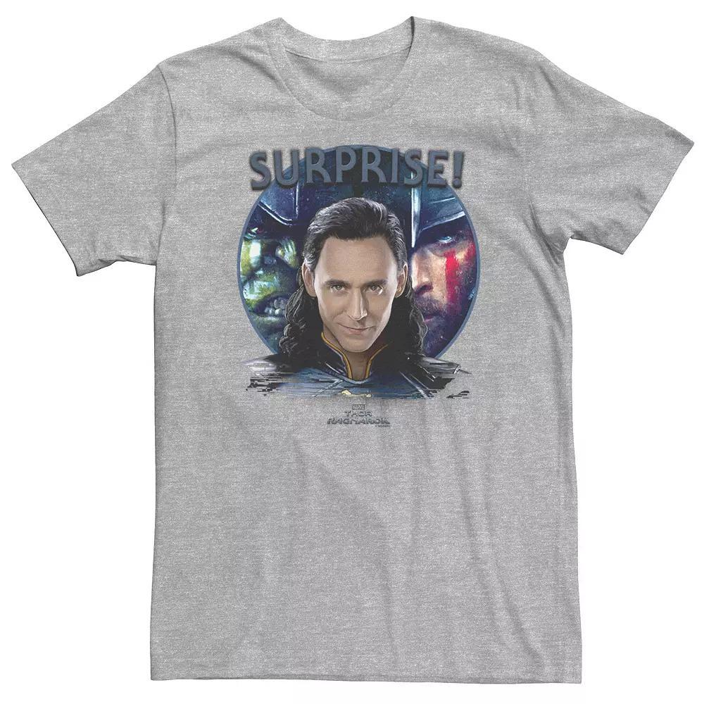 Big & Tall Marvel Thor Ragnarok Loki Surprise! Shadows Tee, Men's, Size: 4XL, Athletic Grey Product Image