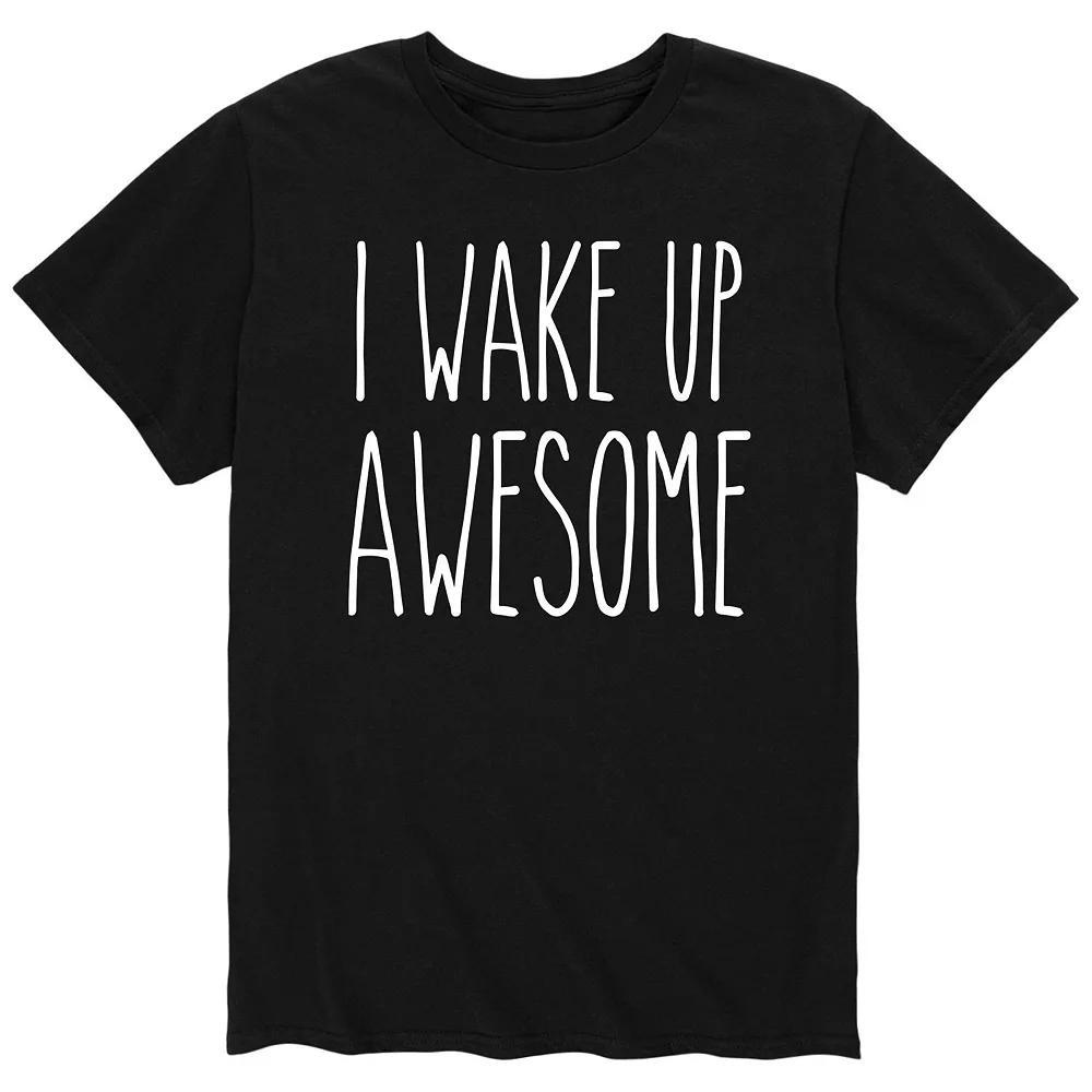 Men's Wake Up Awesome Tee, Size: Small, Black Product Image