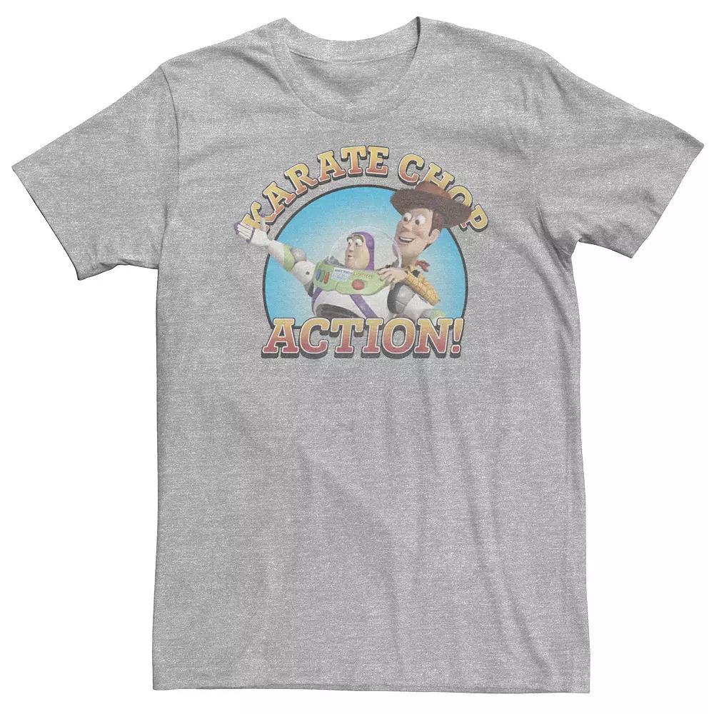 Big & Tall Disney / Pixar Toy Story Buzz & Woody Karate Chop Action Tee, Men's, Size: 3XL, Athletic Grey Product Image