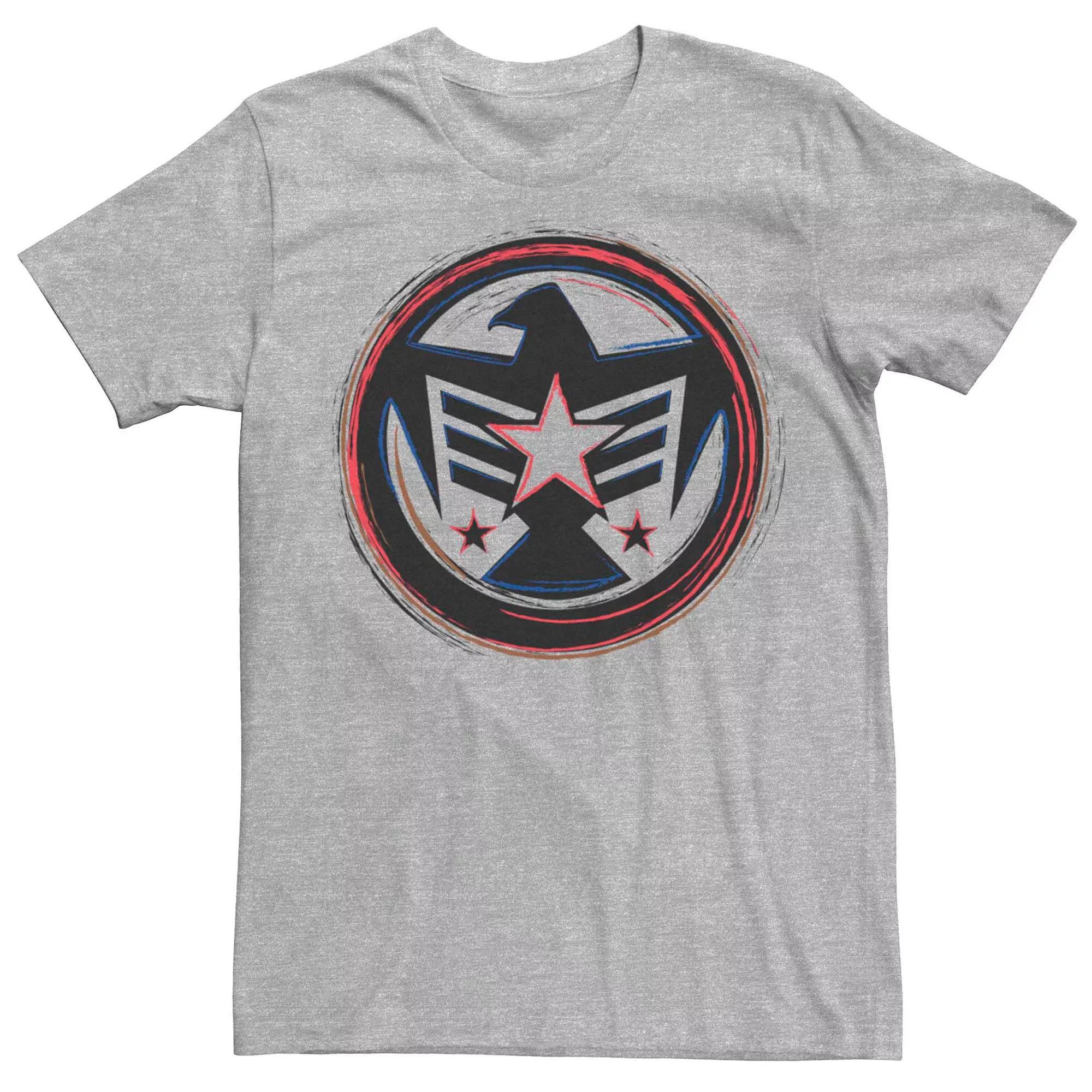 Mens Marvel Falcon American Logo Tee Athletic Grey Product Image