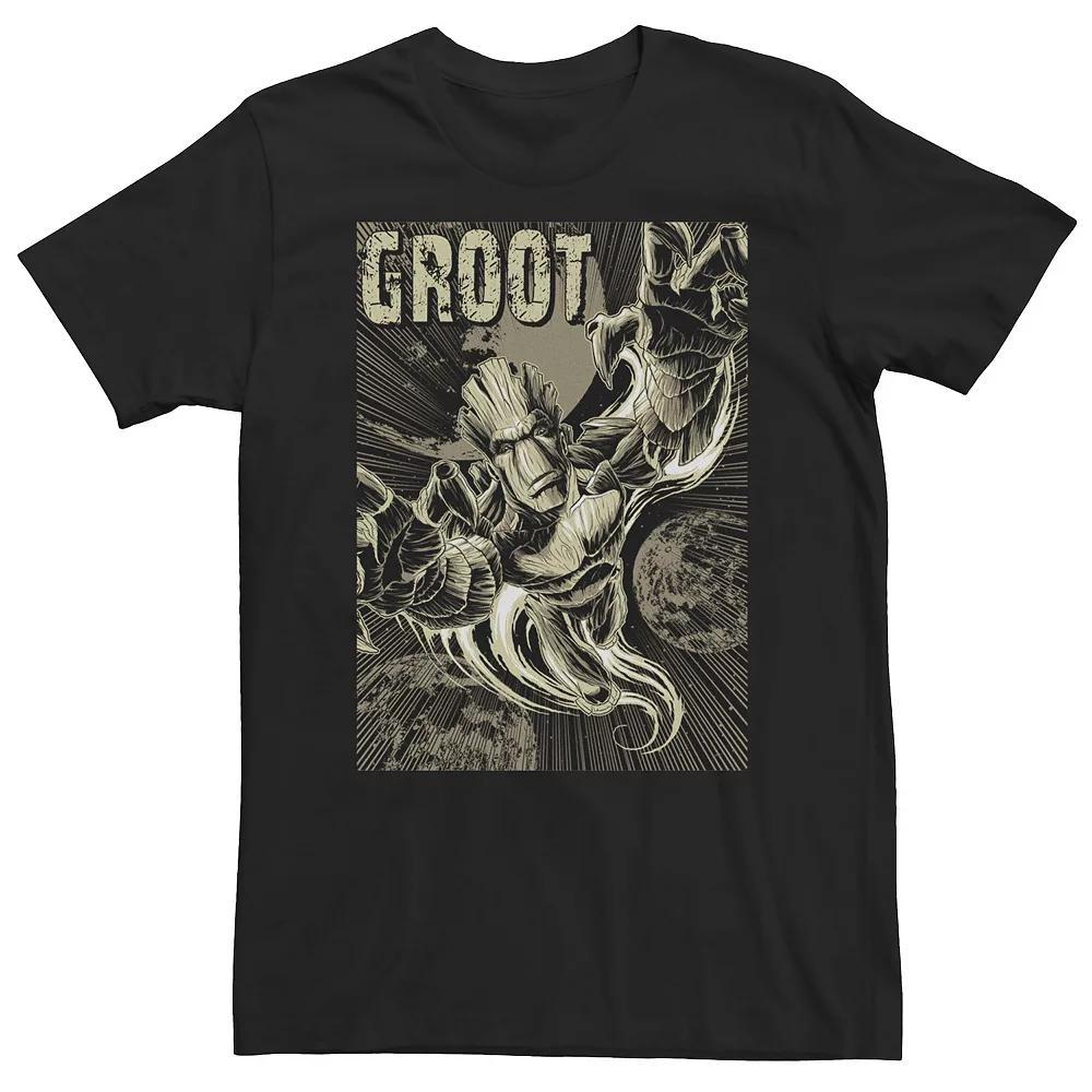 Big & Tall Marvel Guardians of the Galaxy Groot Uproot Tee, Men's, Size: 3XL Tall, Black Product Image