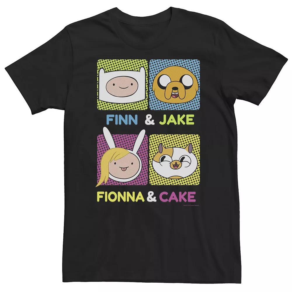 Big & Tall Cartoon Network Adventure Time Finn Jake Fionna Cake Tee, Men's, Size: XXL Tall, Black Product Image