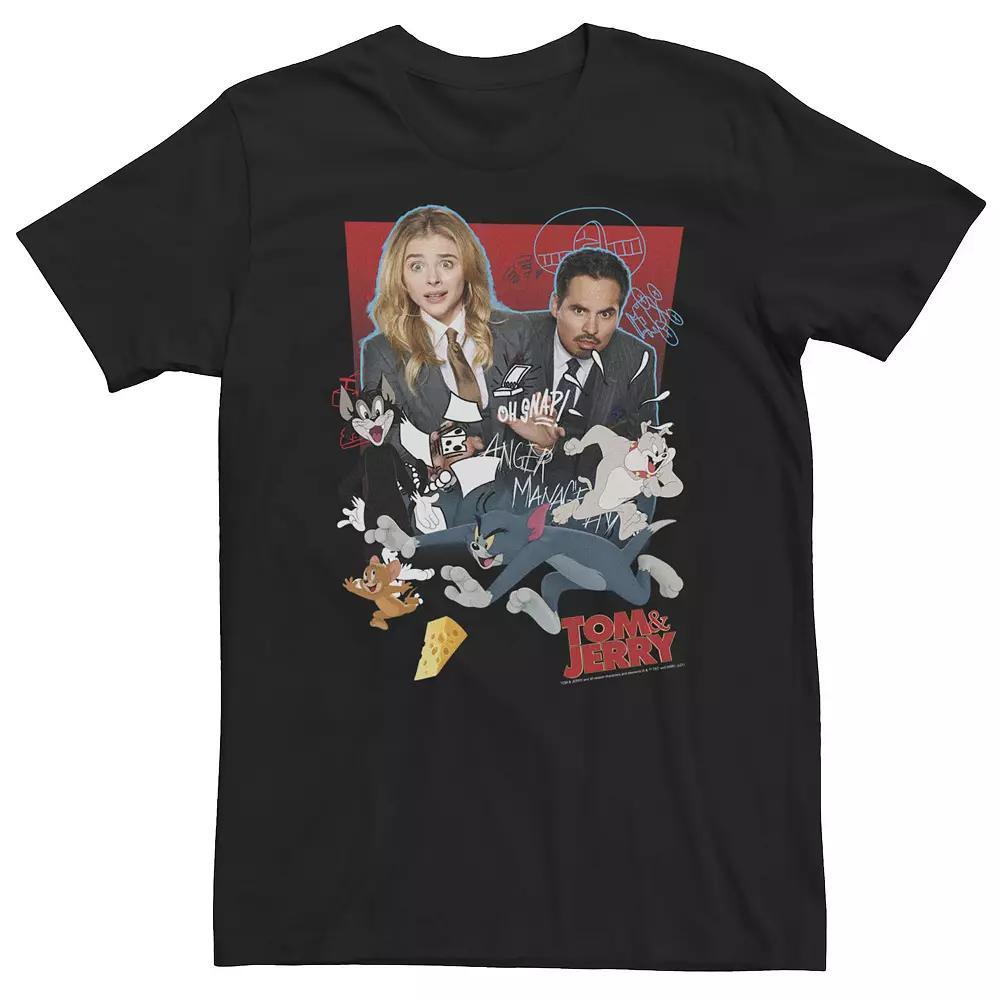 Big & Tall Tom & Jerry Group Shot Poster Tee, Men's, Size: XXL Tall, Black Product Image