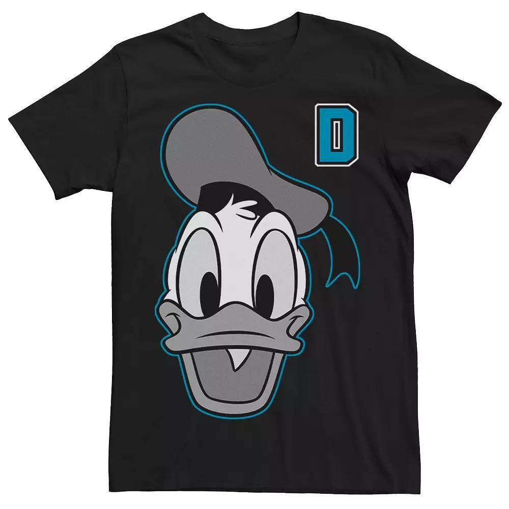Disney's Donald Duck Men's Varsity Letter Face Tee, Size: 3XL, Black Product Image