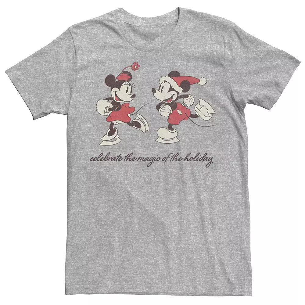 Disney's Mickey And Minnie The Magic Of The Holiday Christmas Men's Tee, Size: Large, Athletic Grey Product Image
