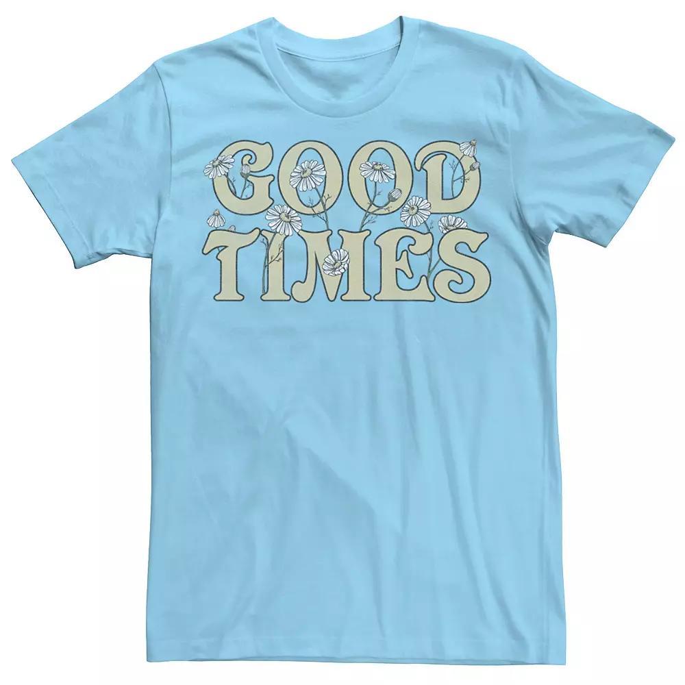 Men's Good Times Flower Fill Tee, Size: 3XL, Light Blue Product Image