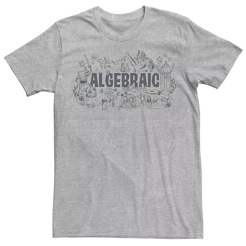 Men's Cartoon Network Adventure Time Algebraic Group Sketch Tee, Boy's, Size: Small, Athletic Grey Product Image
