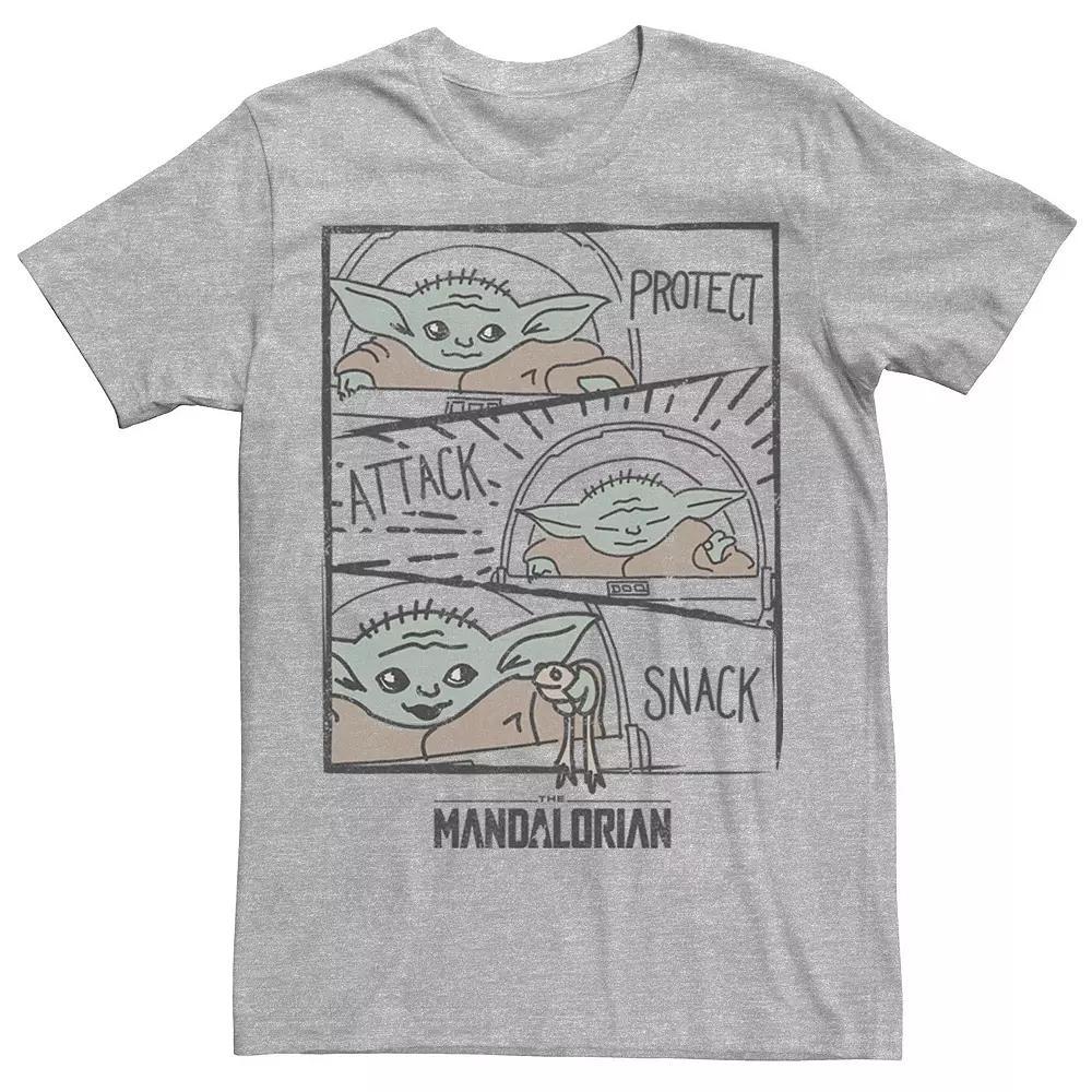 Men's Star Wars The Mandalorian The Child Protect Attack Snack Tee, Size: Medium, Natural Product Image