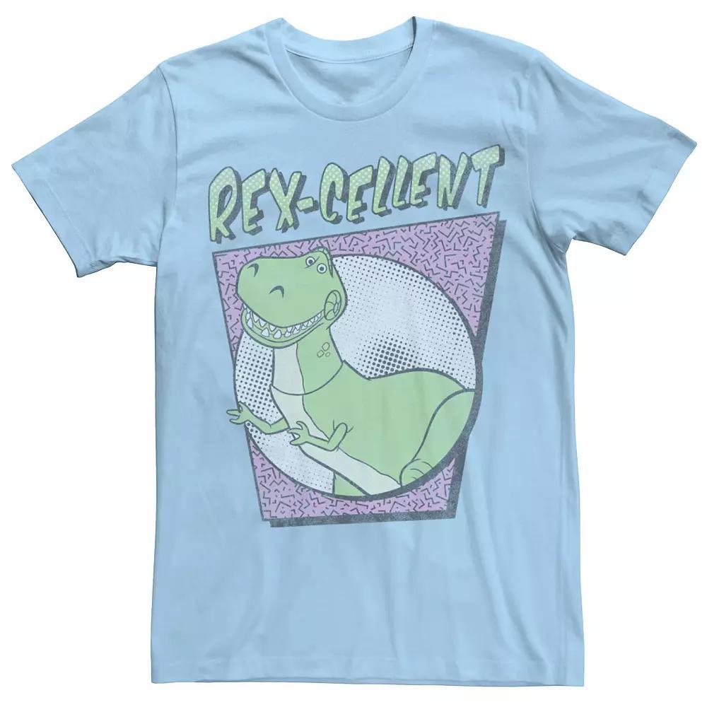 Disney / Pixar's Toy Story Rex Men's Retro Dinosaur Rex-Cellent Tee, Size: Small, Light Blue Product Image