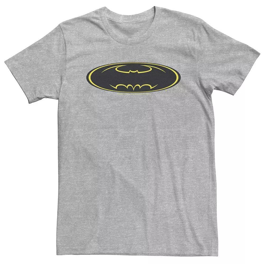 Big & Tall DC Comics Batman Yellow Line Chest Logo Tee, Men's, Size: 4XLT, Athletic Grey Product Image