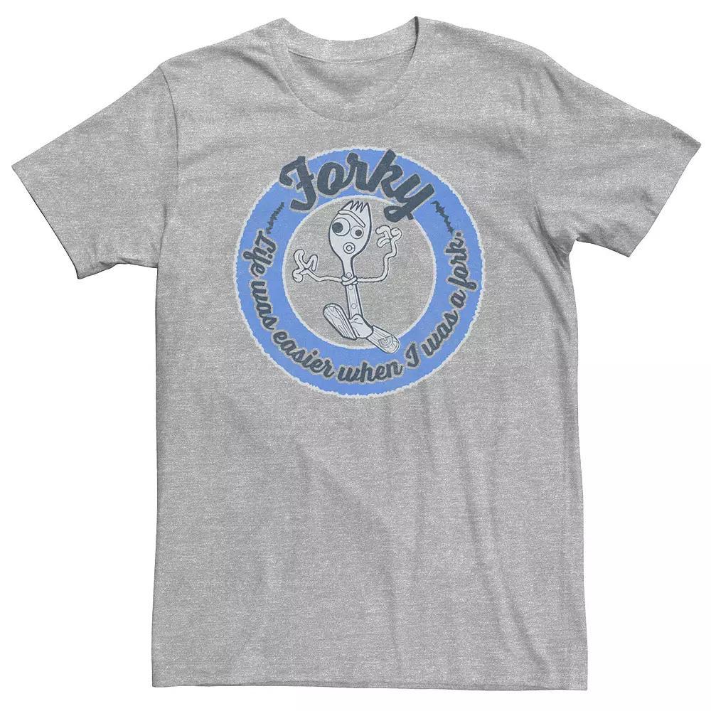 Big & Tall Disney / Pixar Toy Story 4 Forky Life Was Easier As A Fork Tee, Men's, Size: 4XL, Athletic Grey Product Image