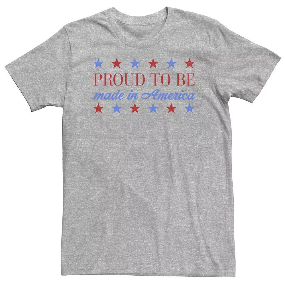 Big & Tall "Proud To Be Made In America" Tee, Men's, Size: Large Tall, Athletic Grey Product Image