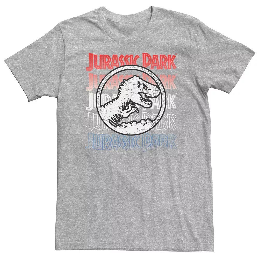 Big & Tall Jurassic Park Red White & Blue Graphic Tee, Men's, Size: 3XL Tall, Athletic Grey Product Image