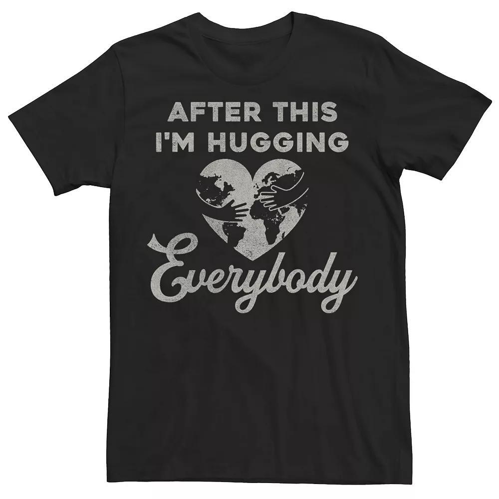 Men's After This I'm Hugging Everybody Earth Shaped Heart Tee, Boy's, Size: Medium, Black Product Image