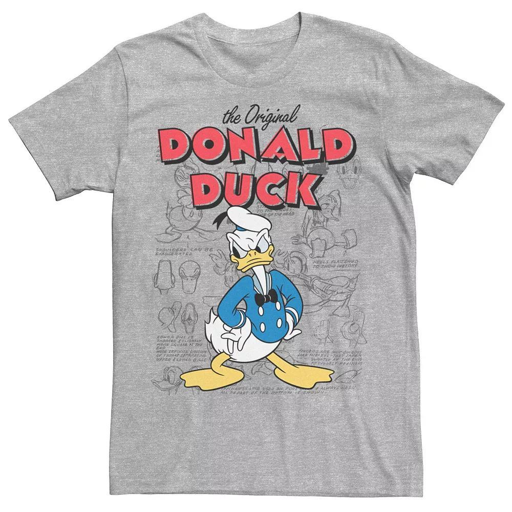 Disney's Donald Duck "The Original Donald Duck" Men's Tee, Size: Medium, Athletic Grey Product Image