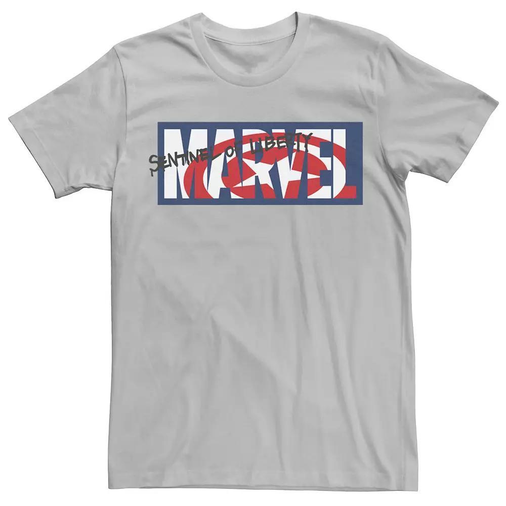 Men's Marvel Captain America Shield Sentinal Of Liberty Logo Graphic Tee, Size: Small, Silver Product Image