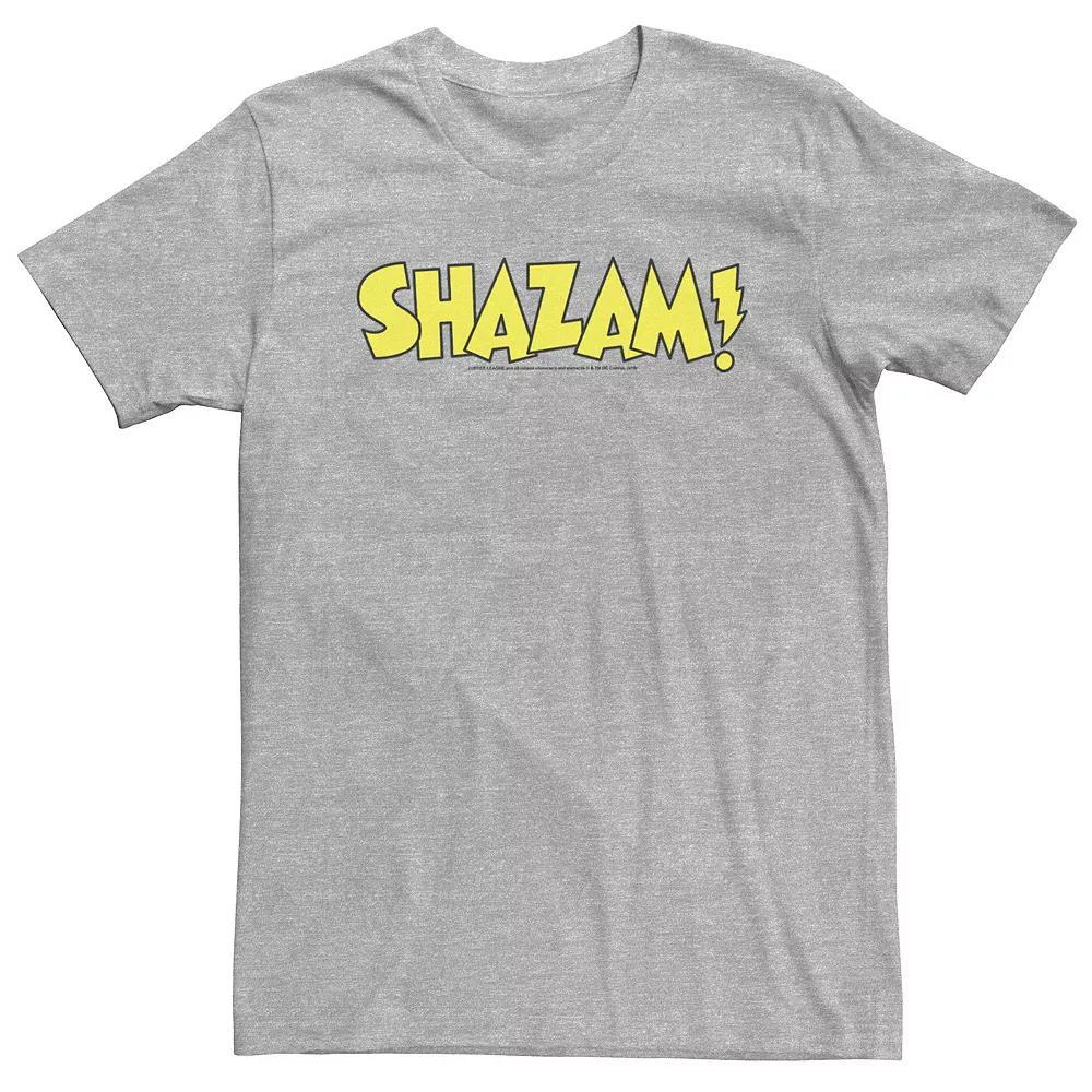 Big & Tall DC Comics Shazam! Bold Text Logo Tee, Men's, Size: 4XL, Athletic Grey Product Image