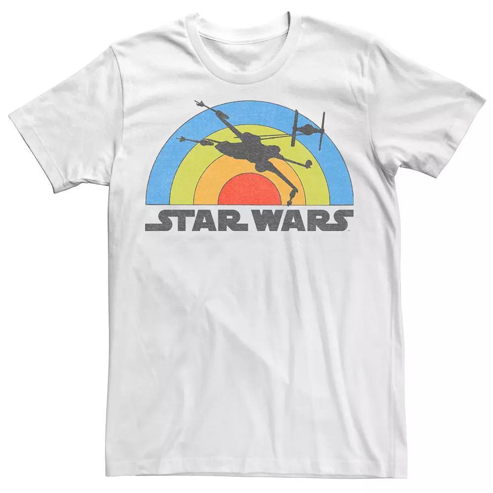 Men's Star Wars X-Wing Rainbow Silhouette Tee, Size: Small, White Product Image
