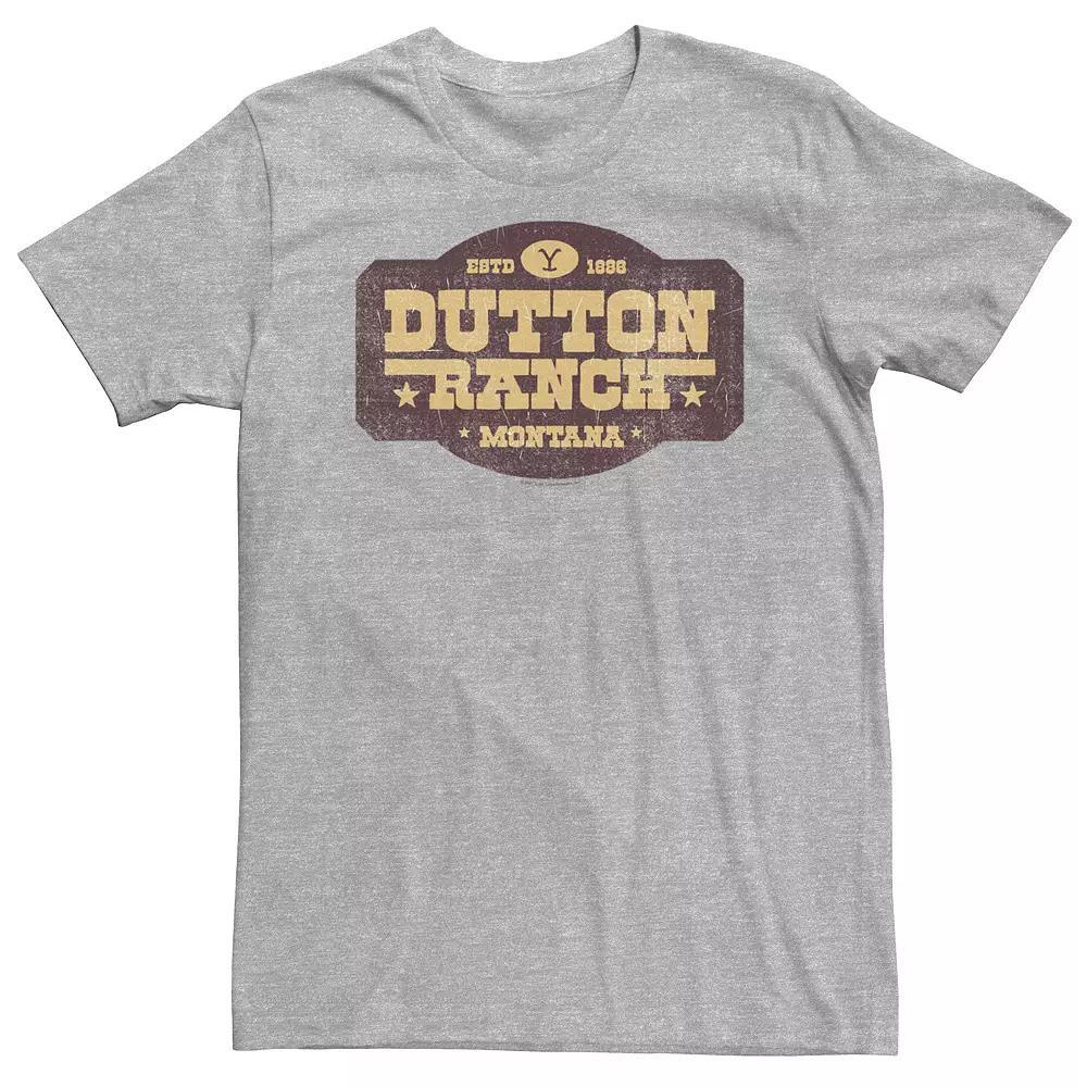 Big & Tall Yellowstone Dutton Ranch Montana ESTD 1886 Sign Tee, Men's, Size: 3XL, Athletic Grey Product Image