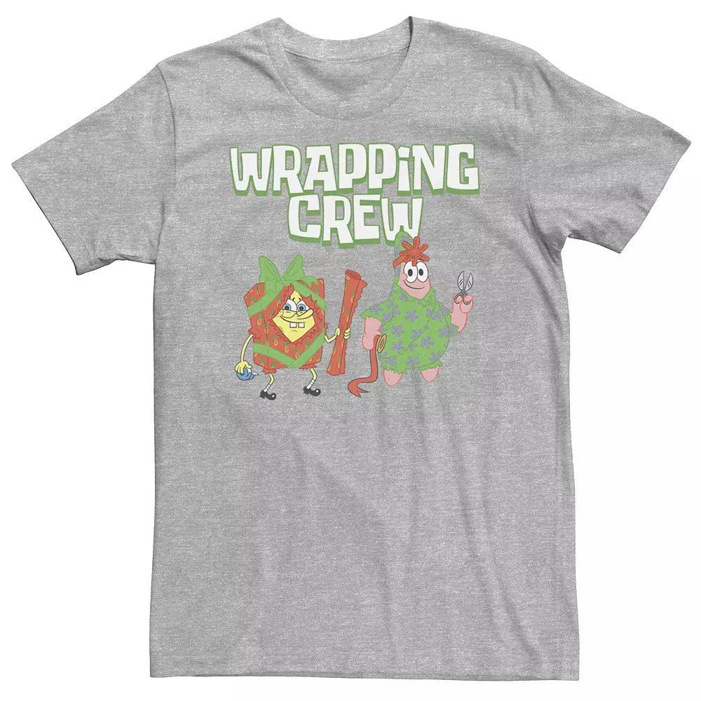 Big & Tall Nickelodeon SpongeBob SquarePants Patrick Warpping Crew Christmas Tee, Men's, Size: 3XL Tall, Athletic Grey Product Image