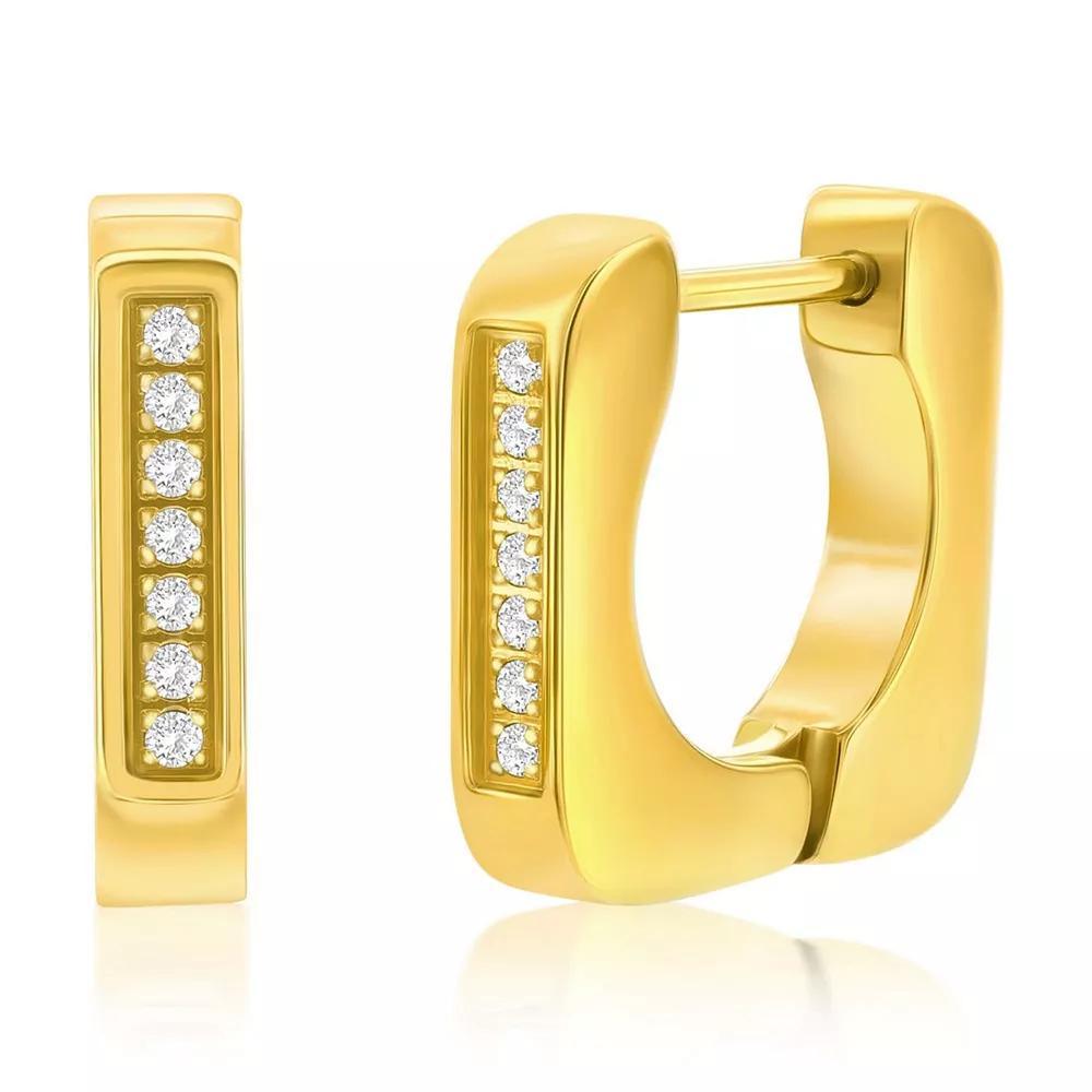 Metallo Huggie Hoop Earrings, Men's, Gold Tone Product Image