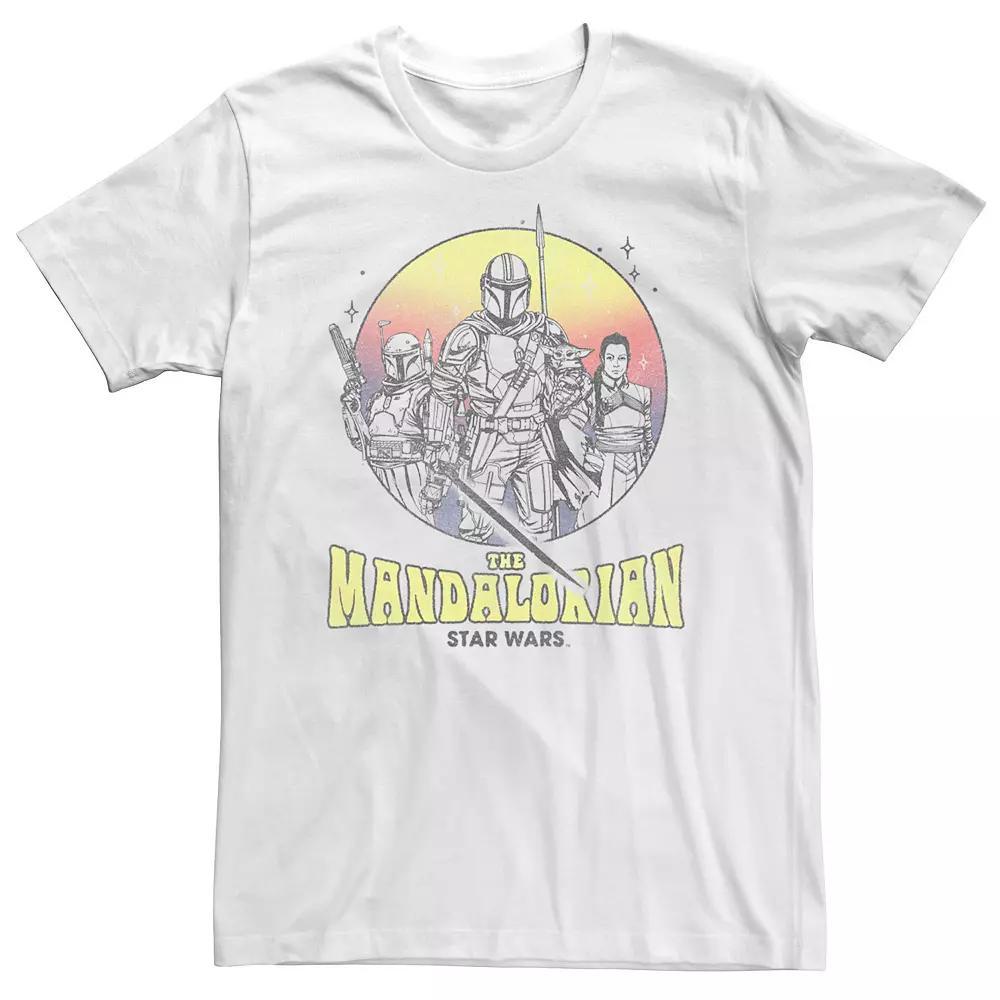 Big & Tall Star Wars: The Mandalorian Retro Style Portrait Tee, Men's, Size: XL Tall, White Product Image