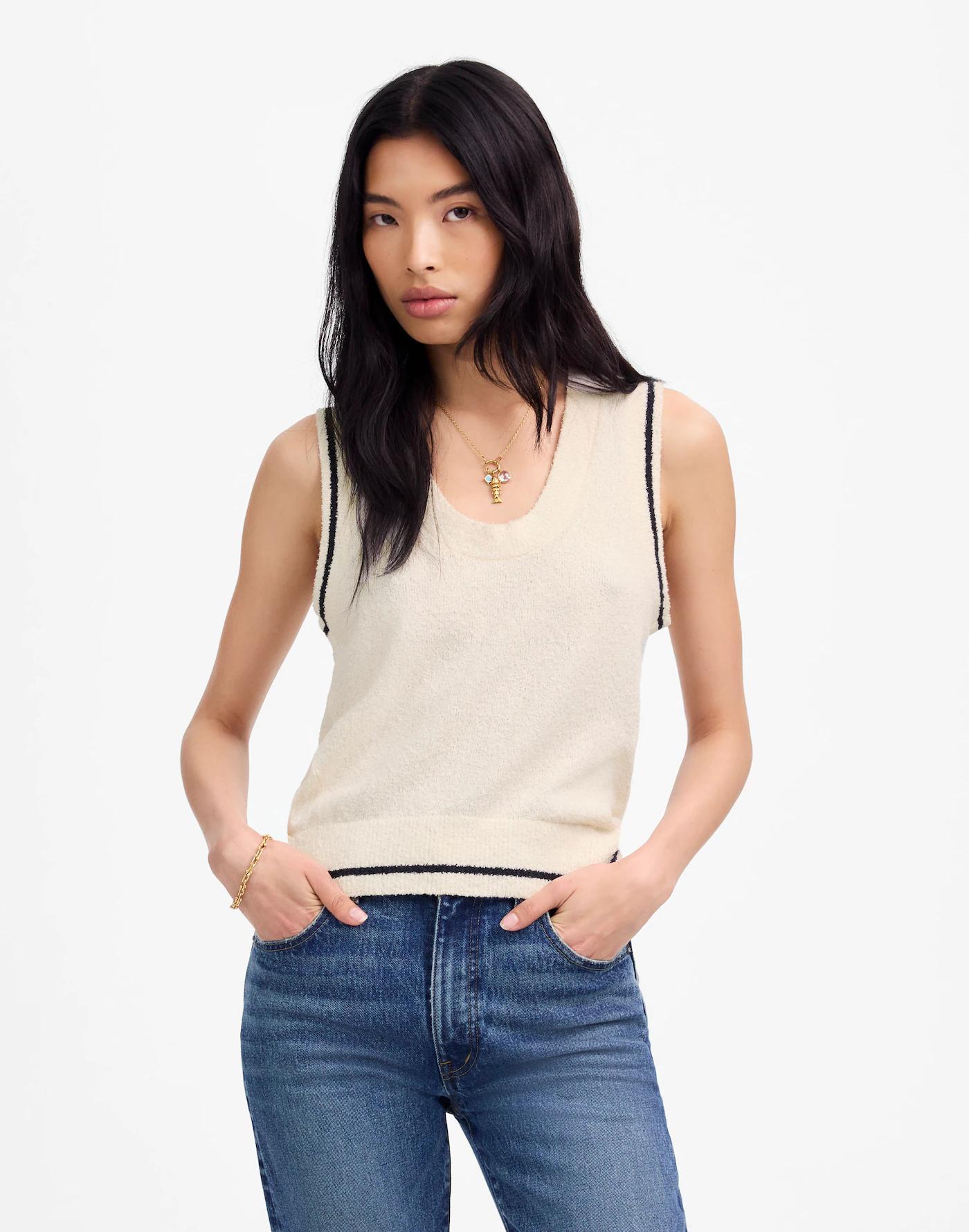 Bouclé-Knit Sweater Tank Product Image